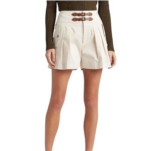 Lauren Ralph Lauren Women's Buckle-Trim Sateen High Rise Shorts 6